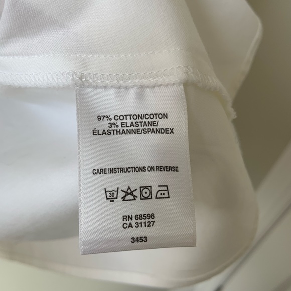 DKNYC white short-sleeved button-down blouse (size 10) - Picture 4 of 5